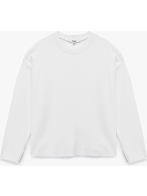 Uzun Kollu Bisiklet Yaka Basic Sweatshirt