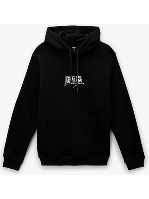 Koton Uzun Kollu Kapşonlu Lisanslı Van Gogh Baskılı Sweatshirt