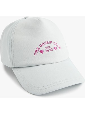 Işlemeli Pamuklu Kep Şapka