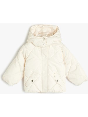 Koton Çıtçıt Detaylı Kapitone Kapşonlu Mont