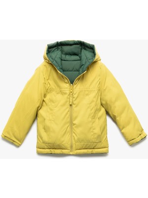 Çift Taraflı Uzun Kollu Kapşonlu Ceket