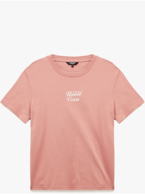 Koton Regular Fit Kısa Kollu Bisiklet Yaka Pamuklu Baskılı Tişört