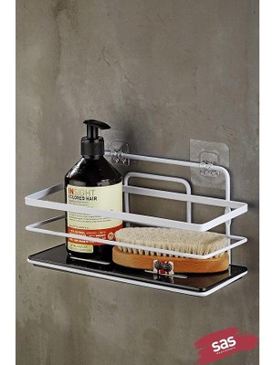 Leaf Shop Ömür Boyu Paslanmaz Kristal Ayarlanabilir Raf Banyo Düzenleyici Şampuanlık Beyaz Lş-01 Bs