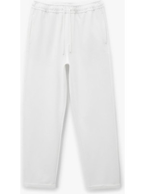 Koton Viskon Karışımlı Duble Paça Cepli Beli Bağcıklı Pantolon