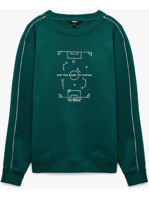Koton Bisiklet Yaka Uzun Kollu Baskılı  Sweatshirt
