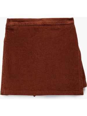 Koton Pamuklu Beli Lastikli Kadife Şort Etek