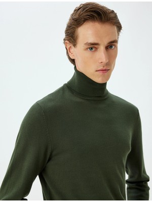 Koton Triko Kazak Balıkçı Yaka Basic Viskon Karışımlı