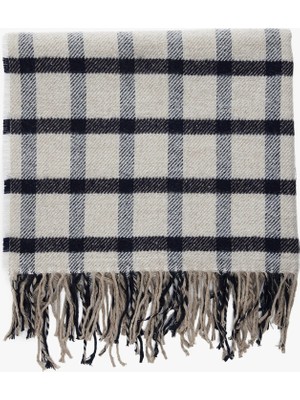 Koton Püsküllü Ekoseli Uzun Atkı