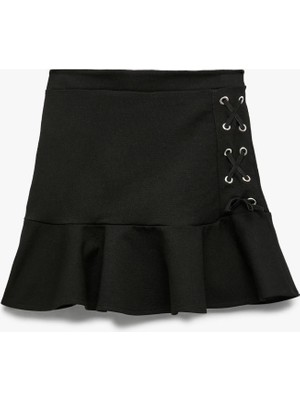 Koton Bağlama Detaylı Viskon Karışımlı Volanlı Etek