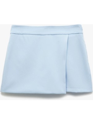 Koton Standart Bel Astarlı Kruvaze Mini Şort Etek