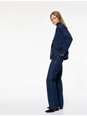 Koton Normal Bel Zincir Detaylı Düz Paça Jean Pantolon - Straight Fit Jean