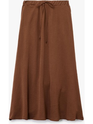 Aerobin Kumaş Midi Boy Çan Kesim Kloş Etek