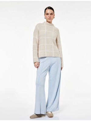 Nervürlü Cepli Düz Bol Paça Palazzo Pantolon