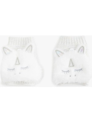 Koton Peluş Detaylı Unicornlu Örgü Eldiven
