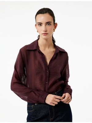 Bol Kalıp Uzun Kollu Klasik Yaka Gömlek