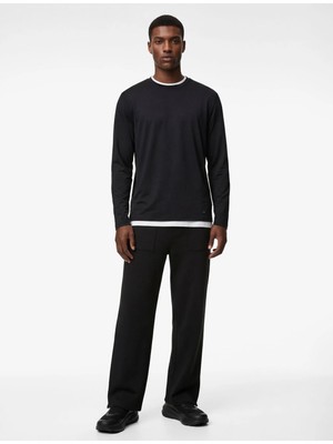 Koton Rahat Kalıp Cepli Geniş Paça Scuba Kumaş Spor Eşofman Altı