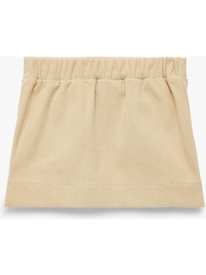 Koton Beli Lastikli Cep Detaylı Dokulu Etek