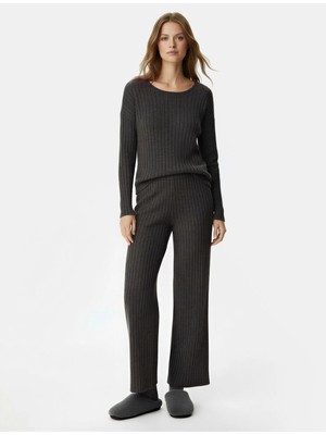 Koton Rahat Kalıp Bol Düz Paça Pijama Altı