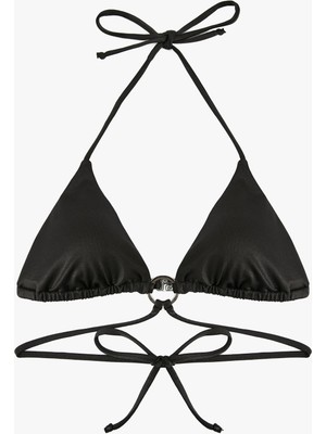 Toka Detaylı Bağlamalı Üçgen Bikini Üstü