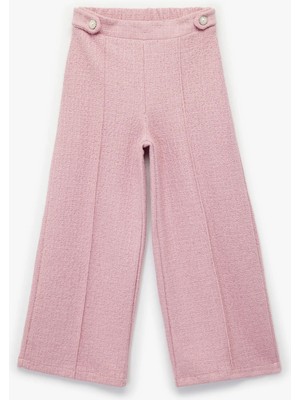 Koton Düğme Aksesuar Detaylı Nervürlü Geniş Paça Tüvit Pantolon