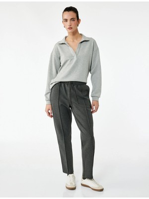 Scuba Kumaş Cepli Cigarette Kesim Eşofman Pantolon