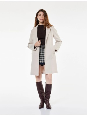 Koton Coats (Aw 25) Kadın Günlük Tayt Pantolon 44 Beden Boru Paça Grafik Desenli Kahverengi