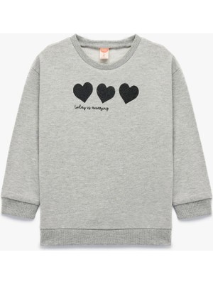 Koton Kalp Baskılı Uzun Kollu Bisiklet Yaka Pamuklu Sweatshirt