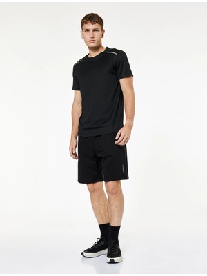 Beli Bağcıklı Cepli Baskılı Spor Şort