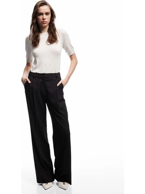 Kısa Kollu Bisiklet Yaka Viskon Triko Kazak