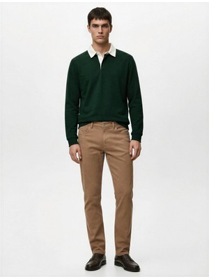 Koton Pamuklu Düz Paça Düğmeli Cepli Chino Pantolon