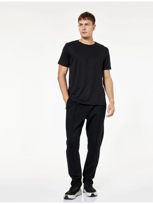 Viskon Cep Detaylı Beli Bağcıklı Spor Eşofman Altı