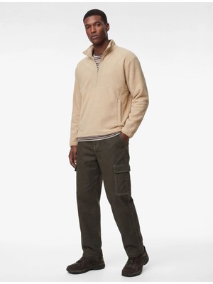 Koton Uzun Kollu Cepli Yarım Fermuarlı Polar Sweatshirt