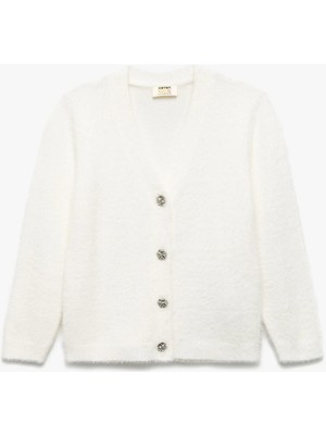 Koton Uzun Kollu V Yaka Düğmeli Basic Triko Hırka