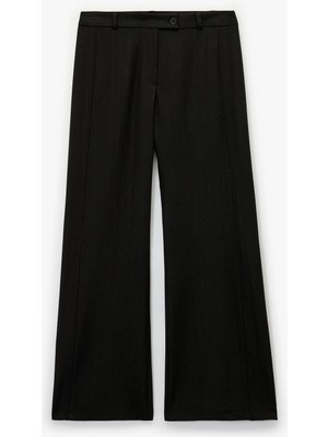 Koton Cepli Çizgili Parıltılı Geniş Paça Kumaş Pantolon