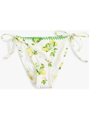 Koton Kroşe Detaylı Yanları Ipli Limon Desenli Bikini Altı