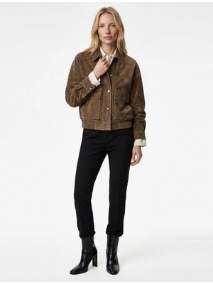 Koton Dar Kalıp Yüksek Bel Nervürlü Tayt Pantolon