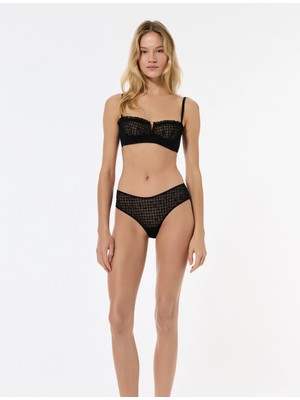 Koton Rahat Kalıp Tül Simli String Külot