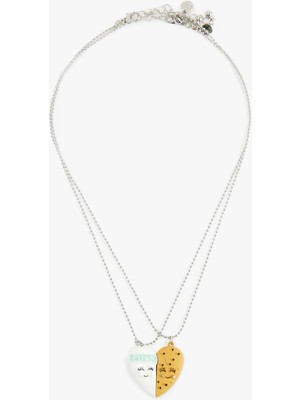 Kalpli Mıknatıslı 2'li Arkadaşlık Kolyesi