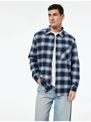 Koton Klasik Yaka Regular Fit Cepli Düğmeli Uzun Kollu Oduncu Gömleği