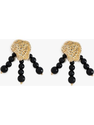 Dokulu Sallantılı Boncuklu Küpe