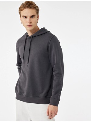 Koton 6WAM70015MK 049 Grı Erkek Pamuk Jersey Sweatshırt