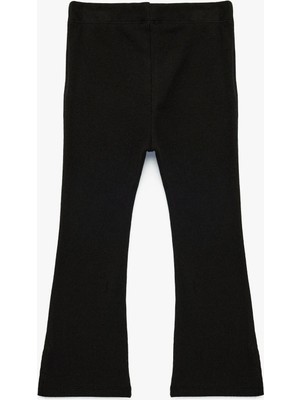 Koton Pamuklu Cepli Yırtmaç Detaylı Ispanyol Paça Tayt