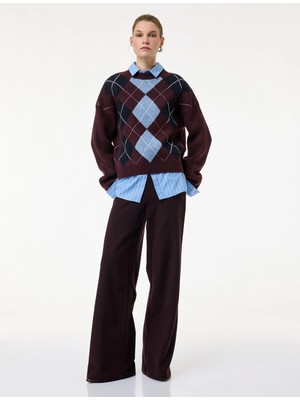 Koton x Melis Ağazat - Düz Geniş Paça Pantolon