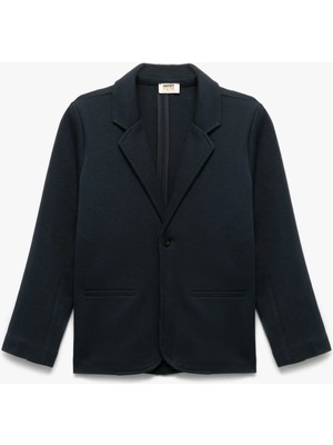 Koton Düğmeli Uzun Kollu Kruvaze Yaka Cepli Pamuklu Basic Okul Ceketi