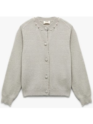 Koton Uzun Kollu Düğme Detaylı Bisiklet Yaka Triko Hırka