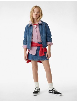 Koton Pamuklu Uzun Kollu Cepli Fermuarlı Denim Ceket