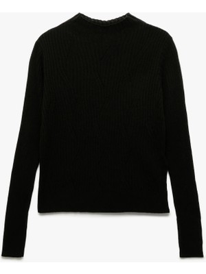 Regular Fit Uzun Kollu Hafif Dik Yaka Triko Kazak