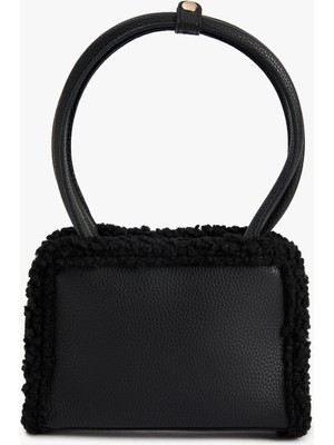 Koton Peluş Detaylı Fermuarlı Saplı Suni Deri Omuz Çantası