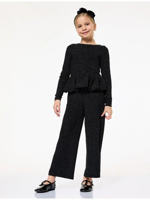 Koton Parlak Detaylı Beli Lastikli Geniş Paça Yılbaşı Pantolon