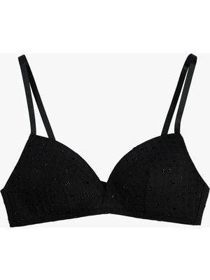 Koton Boncuk Detaylı Rahat Kalıp Tüllü Balensiz Dolgusuz Sütyen